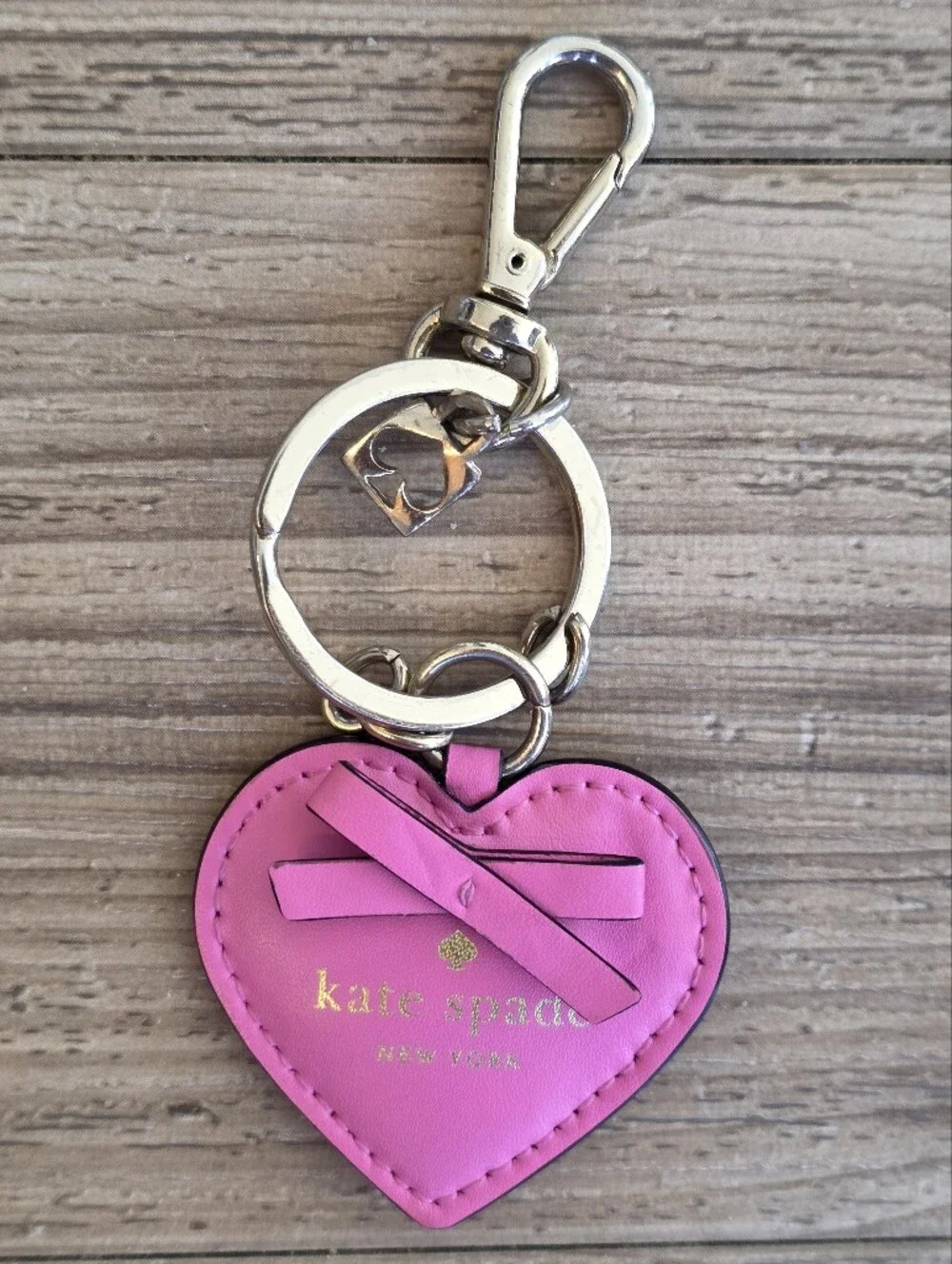 Kate Spade New York Pink Puff Heart Keychain